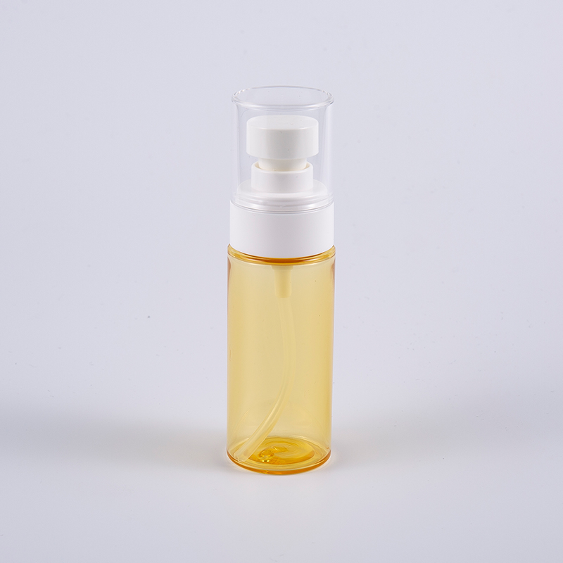 半透明色圆形 50 毫升 PETG 厚壁润肤露瓶，带塑料喷雾泵 